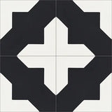 Mission Alhambra Classic 8"x8" Encaustic Cement Tile Quarter Design