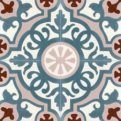 Mission Amalia 02 6"x6" Encaustic Cement Tile Quarter Design
