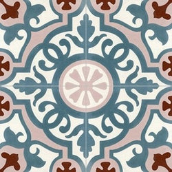 Mission Amalia 02 6"x6" Encaustic Cement Tile Quarter Design