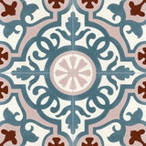 Mission Amalia 02 6"x6" Encaustic Cement Tile Quarter Design