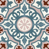 Mission Amalia 02 6"x6" Encaustic Cement Tile Quarter Design