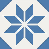 Mission Antique Star Blue 8"x8" Encaustic Cement Tile