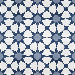 Mission Anza Blue 6"x6" Encaustic Cement Tile Quarter Design