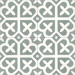 Mission Avignon Sage 8"x8" Encaustic Cement Tile Quarter Design