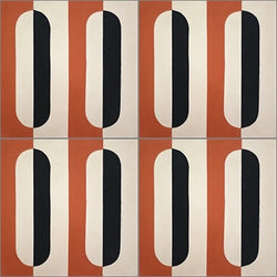 Mission Bauhaus Bold 8"x8" Encaustic Cement Tile Quarter Design
