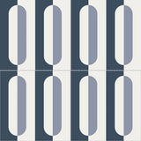 Mission Bauhaus Navy 8"x8" Encaustic Cement Tile Quarter Design