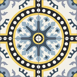 Mission Bern Sky 8"x8" Encaustic Cement Tile Quarter Design