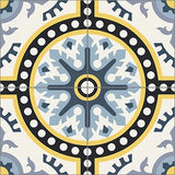 Mission Bern Sky 8"x8" Encaustic Cement Tile Quarter Design