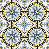 Mission Bern Sky 8"x8" Encaustic Cement Tile Rug Layout