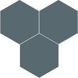 Mission Blue 8" Hexagon Encaustic Cement Tile Grouping