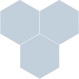 Mission Blue Clair 8" Hexagon Encaustic Cement Tile Grouping