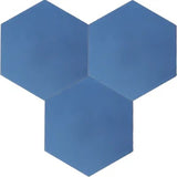 Mission Blue Fonce 8" Hexagon Encaustic Cement Tile Grouping