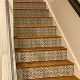 Mission Bocassio Oxford 8"x8" Encaustic Cement Tile Installation on Stair Risers