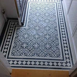 Installation of Mission Bocassio C 8"x8" Encaustic Cement Tile Rug with Border