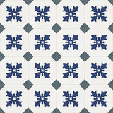 Mission Cadiz Blue 6"x6" Encaustic Cement Tile Rug Design
