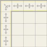 Mission Cadiz Border and Corner in Pale Yellow 8"x8" Encuastic Cement Tile