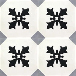 Mission Cadiz Classic 6"x6" Encaustic Cement Tile Quarter Design
