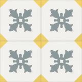 Mission Cadiz Sol 6"x6" Encaustic Cement Tile Quarter Design