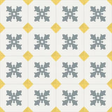 Mission Cadiz Sol 6"x6" Encaustic Cement Tile Rug Design