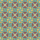 Mission Carnation Aqua 8"x8" Encaustic Cement Tile Rug