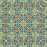 Mission Carnation Aqua 8"x8" Encaustic Cement Tile Rug