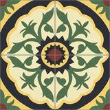 Mission Casita Sol 8"x8" Encaustic Cement Tile Quarter Design