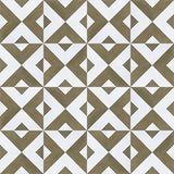 Mission Checkered Military 8"x8" Encaustic Cement Tile Rug Detail