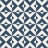Mission Checkered Navy 8"x8" Encaustic Cement Tile Rug Detail