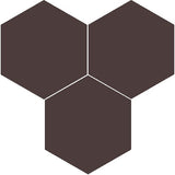 Mission Chocolat Asia 8" Hexagon Encaustic Cement Tile Grouping