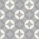 Mission Circles 3 8"x8" Encaustic Cement Tile Quarter Design