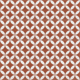 Mission Circles Terracotta 8"x8" Encaustic Cement Tile Rug