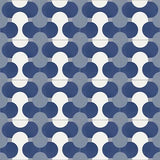 Mission Contempo Sea Shell Blue 8"x8" Encaustic Cement Tile Rug Detail