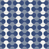 Mission Contempo Sea Shell Blue 8"x8" Encaustic Cement Tile Rug Detail