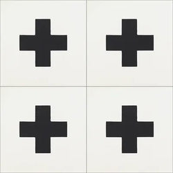 Mission Crux Quadrata Classic 8"x8" Encaustic Cement Tile Quarter Design