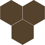 Mission Dark Brown 8" Hexagon Encaustic Cement Tile Grouping