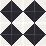 Mission Diagonal Classic 8"x8" Cement Tile Rug - Alternate Layout