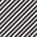 Mission Diagonal Stripes 4 8"x8" Cement Tile Rug - Alternate Layout