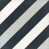 Mission Diagonal Stripes 4 8"x8" Encaustic Cement Tile