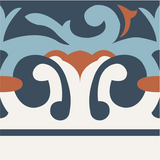 Mission Espanola Border Navy 8"x8" Encaustic Cement Tile