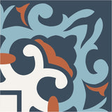 Mission Espanola Corner Navy 8"x8" Encaustic Cement Tile