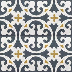 Mission Eze 1 8"x8" Encaustic Cement Tile Quarter Design