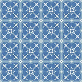 Mission Fleur-de-Lis Blue 8"x8" Encaustic Cement Tile Rug