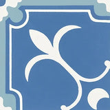 Mission Fleur-de-Lis Blue 8"x8" Encaustic Cement Tile