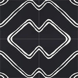 Mission Frequency Black 8"x8" Encaustic Cement Tile Quarter Design