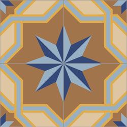 Mission Gran Cordoba la Paz 8"x8" Encaustic Cement Tile Quarter Design