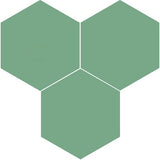Mission Grass Green 8" Hexagon Encaustic Cement Tile Grouping