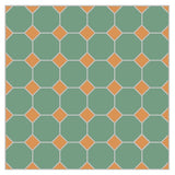 Mission Grass Green Octagon Encaustic Cement Tile 8"x8"