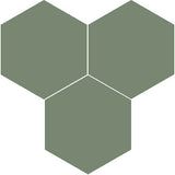 Mission Green 8" Hexagon Encaustic Cement Tile Grouping