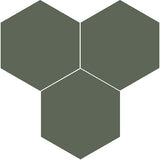 Mission Green Asia 8" Hexagon Encaustic Cement Tile Grouping