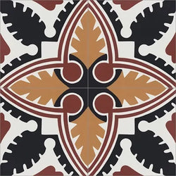 Mission Havana Caramel 8"x8" Encaustic Cement Tile Quarter Design